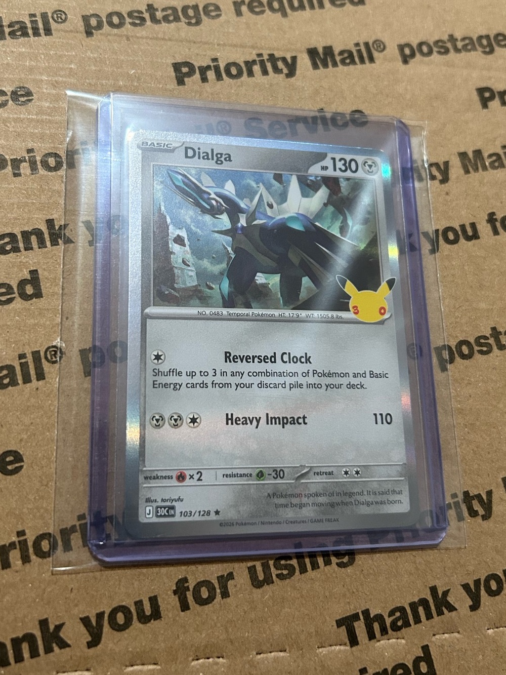 Holo Dialga 30th Celebration Pokemon TCG Card No. 103/128 ⭐️